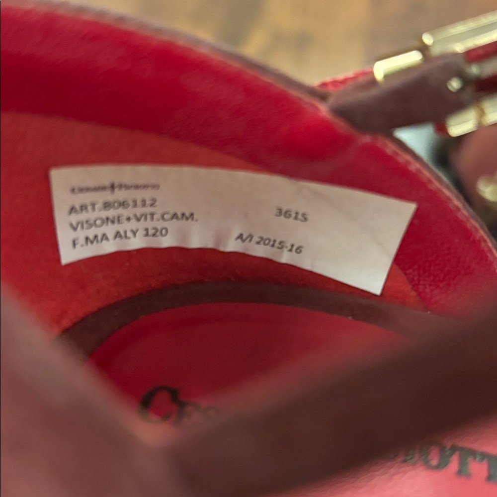 Cesare Paciotti Burgundy Heels with Fur Detail - Picture 10 of 10